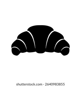 Croissant silhouette vector flat illustration design.