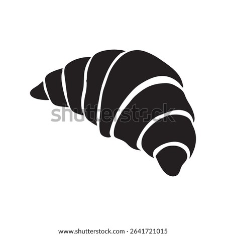 Croissant silhouette vector flat illustration design on white background