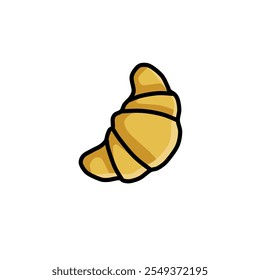 Croissant with simple colour vector art