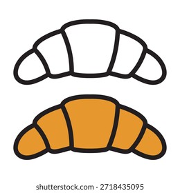 Croissant Icono simple, Ilustración vectorial 