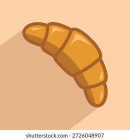 Croissant Icono simple, Ilustración vectorial 