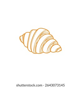 Croissant Simple Logo Linear Outline Vector Image, Bakery Logo, Pastry Croissant Layers Vector Illustration, Decorative element Croissant Bread Linear Vector Image.