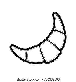 Croissant simple sign. Vector. Flat style black icon on white.