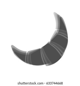 Croissant simple sign. Vector. Gray icon shaked at white background.