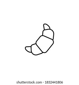 Croissant simple thin line icon vector illustration