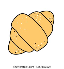 croissant, simple vector cartoon flat illustration