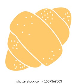 croissant, simple vector flat cartoon illustration