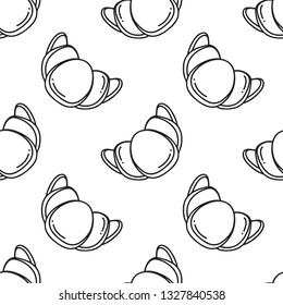 Croissant. Simple vector pattern on white background