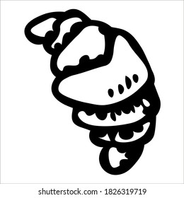 Croissant. Single vector doodle illustration. Hand drawing