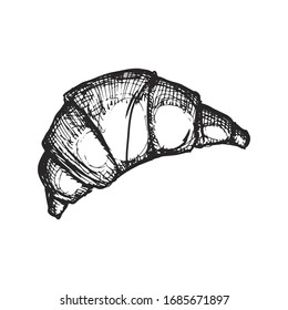 croissant sketch on a white background