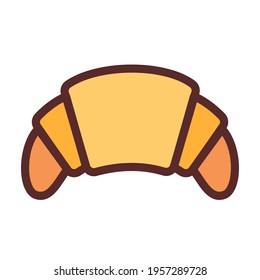 croissant snack cake single isolated icon with filled line style