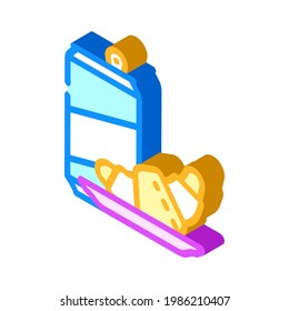 croissant snack and drink isometric icon vector. croissant snack and drink sign. isolated symbol illustration