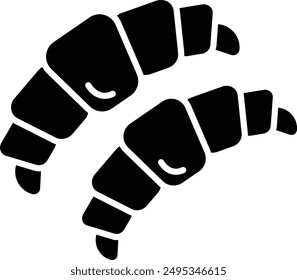 Croissant solid glyph vector illustration