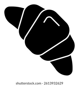 Croissant solid icon, sweets pastry concept. Vector graphics. Sweet bun, bakery sign on white background, glyph style mobile or design
