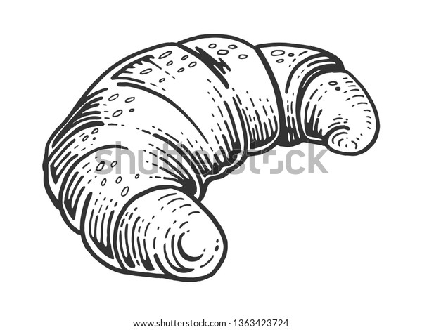 Croissant Sweet Bakery Product Sketch Engraving Stock Vector (Royalty ...