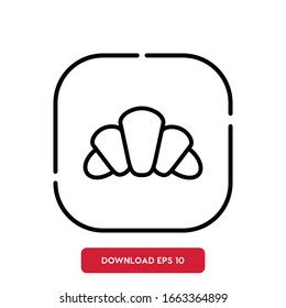 Croissant symbol, cafe outline vector icon. Modern, simple flat vector illustration for web site or mobile app