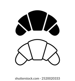 Croissant symbol design and clip art. Croissant flat vector icon design with editable stroke