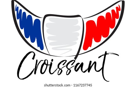 Croissant - symbol of France - vector