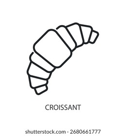 Croissant linha fina de ícones de vetor.