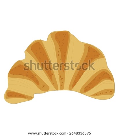 croissant top view. Vector illustration of croissant.