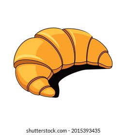 Croissant. Vector 3d sketch line isometric, color icon illustration, flat style. Creative design idea and elements for infographics and website.