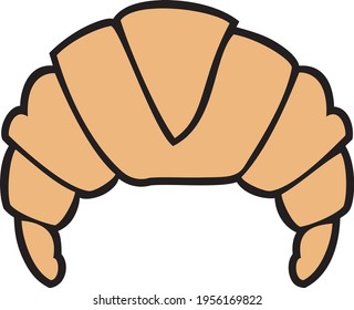 diseño vectorial croissant en color