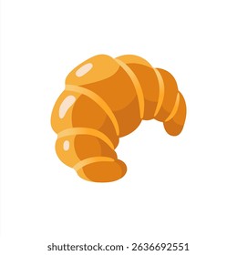 Croissant vector emoji, isolated on white background. French Croissant colorful icon. Flat food solid icon design. Vector 10 eps.