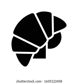 Croissant vector, fast food related solid style icon