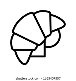 Croissant vector, fast food related line style icon