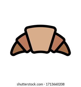 croissant vector flat color icon 