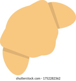 croissant vector flat color icon 