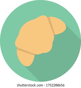 croissant vector flat color icon 