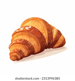 Croissant vector flat color white background