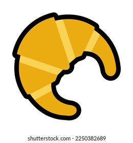 Croissant vector flat icon. Isolated croissant emoji illustration