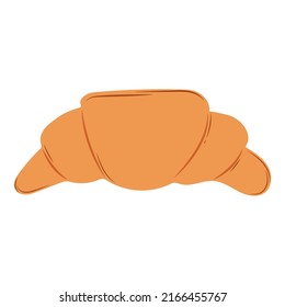 Croissant vector flat Illustration. Cartoon bakery food.