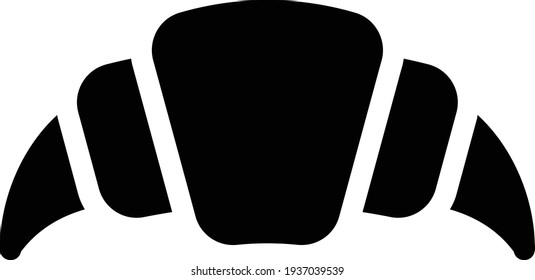 croissant vector glyph flat icon