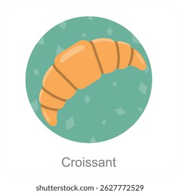 Croissant vector icon concept design