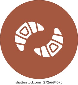 Ilustración de diseño de icono de Vector de croissant