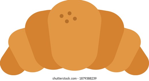 Croissant Vector Icon in Flat Style. A croissant is a buttery, flaky, pastry of Austrian origin, but mostly associated with France. Vector illustration icon for app, web, or logo