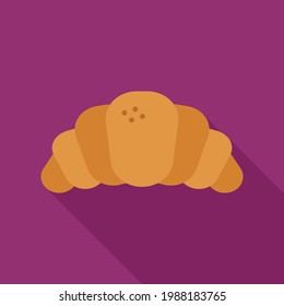Croissant Vector Icon in Flat Style. A croissant is a buttery, flaky, pastry of Austrian origin, but mostly associated with France. Vector illustration icon for app, web, or logo