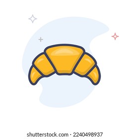 Croissant vector icon. French Croissant outline vector illustration. 