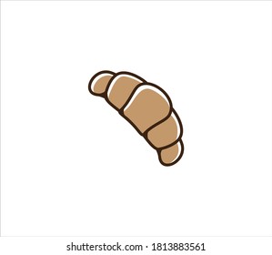 croissant vector icon illustration in simple outline style for bakery and pastry shop
