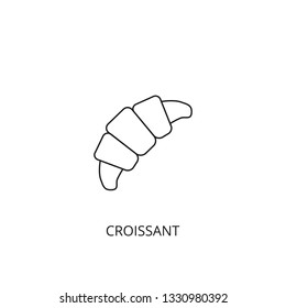 Croissant vector icon, outline style, editable stroke