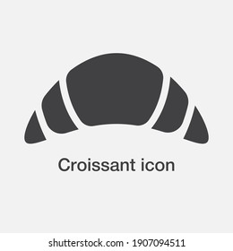 Croissant Vector Icon. Pastry French Croissant Flat Breakfast Bakery Icon.