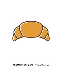 Croissant vector icon. Pastry french croissant flat breakfast bakery icon