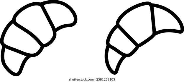 Croissant Vector Icon Set – Buttery and Flaky Pastry Icons