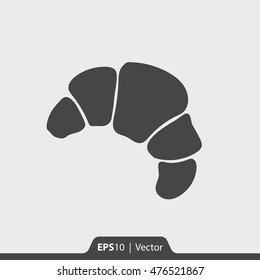 Croissant vector icon for web and print