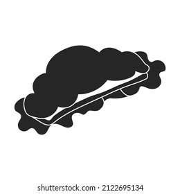 Croissant vector icon.Black vector icon isolated on white background croissant.