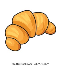 Croissant vector icon.Color vector icon isolated on white background croissant.