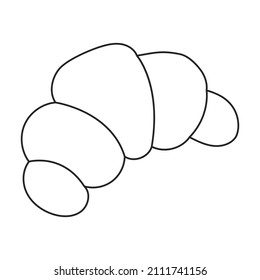 Croissant vector icon.Outline vector icon isolated on white background croissant.